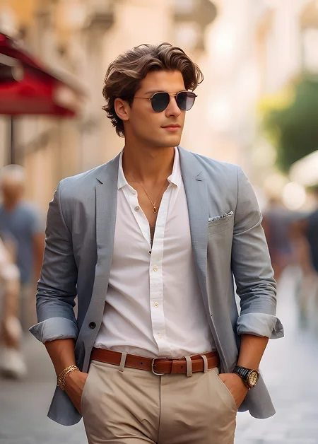 Blue Linen Blazer Details-Krellivonique